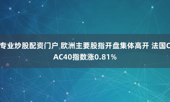 专业炒股配资门户 欧洲主要股指开盘集体高开 法国CAC40指数涨0.81%